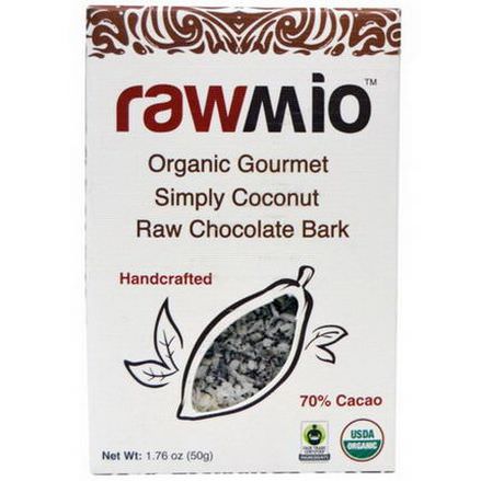 Rawmio, Organic Gourmet Simply Coconut Raw Chocolate Bark 50g