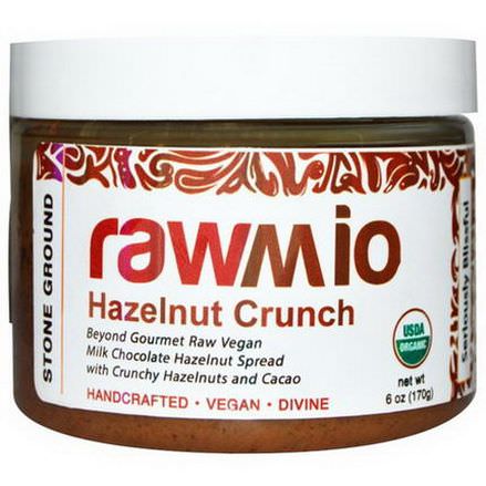 Rawmio, Organic Hazelnut Crunch Spread with Crunchy Hazelnuts and Cacao 170g