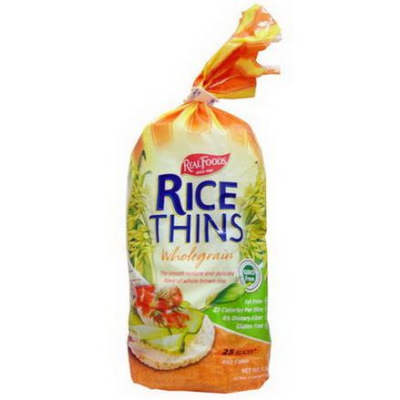 Real Foods, Rice Thins, Rice Cakes, Wholegrain, 25 Slices