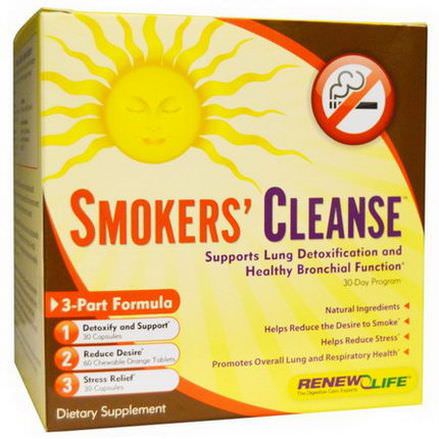 Renew Life, Smokers'Cleanse, 30 Day Program, 3-Part Formula
