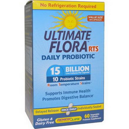 Renew Life, Ultimate Flora, RTS Daily Probiotic, 15 Billion, 60 Veggie Caps