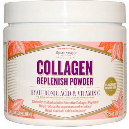 ReserveAge Nutrition, Collagen Replenish Powder, Flavorless Drink Mix 78g