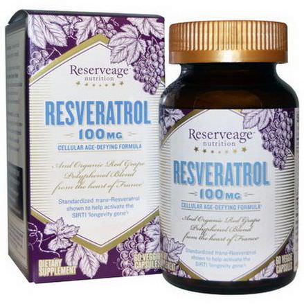 ReserveAge Nutrition, Resveratrol, 100mg, 60 Veggie Caps