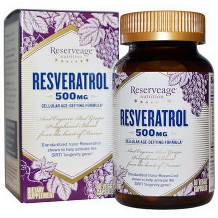 ReserveAge Nutrition, Resveratrol, 500mg, 60 Veggie Caps