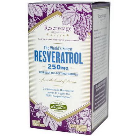 ReserveAge Nutrition, Resveratrol, Cellular Age-Defying Formula, 250mg, 120 Veggie Caps