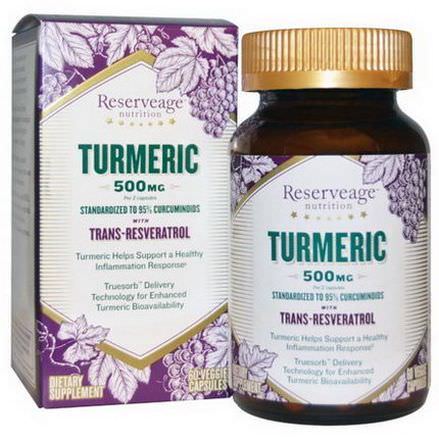ReserveAge Nutrition, Turmeric, with Trans-Resveratrol, 500mg, 60 Veggie Caps
