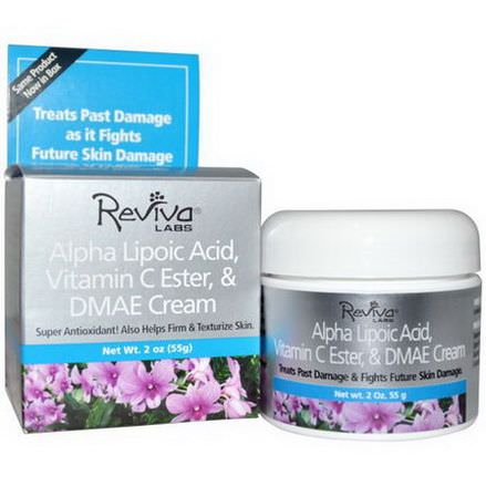 Reviva Labs, Alpha Lipoic Acid, Vitamin C Ester,&DMAE Cream 55g