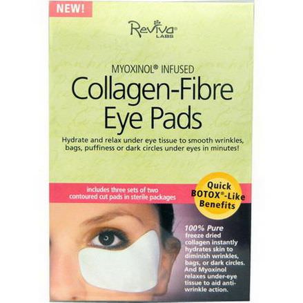 Reviva Labs, Collagen-Fiber Eye Pads, 3 Sets of Two Contoured Pads