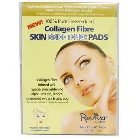 Reviva Labs, Collagen Fibre Skin Brightener Pads, 2 Pads, 3