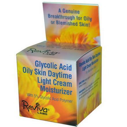 Reviva Labs, Glycolic Acid Oily Skin Daytime Light Cream Moisturizer 42g