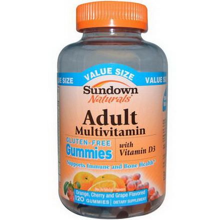 Rexall Sundown Naturals, Adult Multivitamin, Orange, Cherry and Grape Flavored, Gluten-Free, 120 Gummies