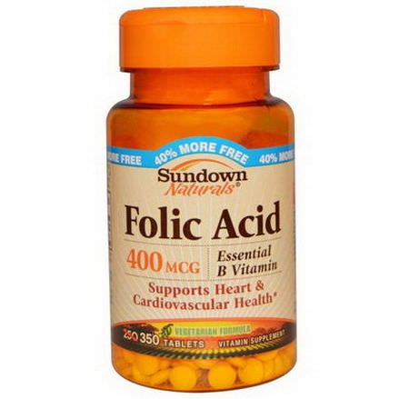 Rexall Sundown Naturals, Folic Acid, 400mcg, 350 Tablets