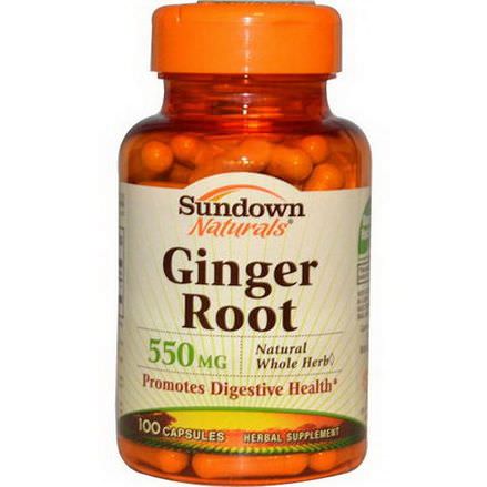 Rexall Sundown Naturals, Ginger Root, 550mg, 100 Capsules