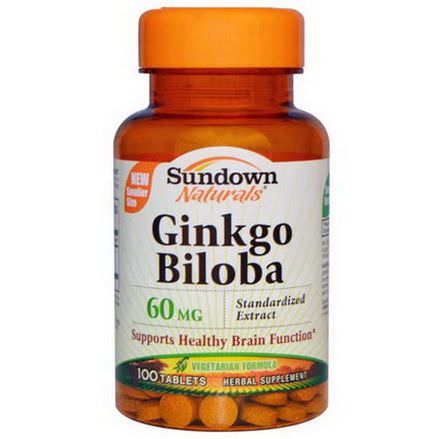 Rexall Sundown Naturals, Ginkgo Biloba, Standardized Extract, 60mg, 100 Tablets