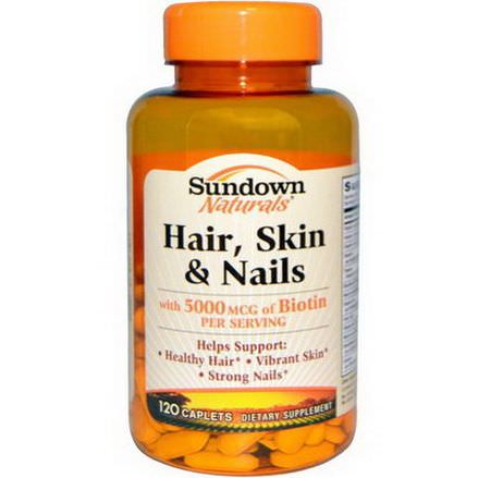 Rexall Sundown Naturals, Hair, Skin&Nails, 120 Caplets