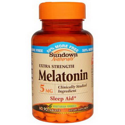 Rexall Sundown Naturals, Melatonin, Extra Strength, 5mg, 90 Tablets