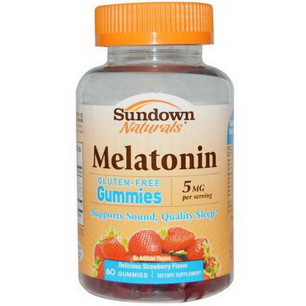 Rexall Sundown Naturals, Melatonin Gummies, Delicious Strawberry Flavor, 5mg, 60 Gummies