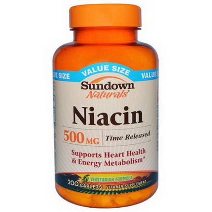Rexall Sundown Naturals, Niacin, Time Released, 500mg, 200 Caplets
