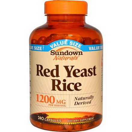Rexall Sundown Naturals, Red Yeast Rice, 1200mg, 240 Capsules