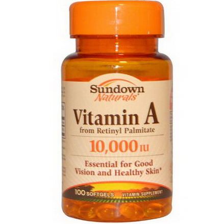 Rexall Sundown Naturals, Vitamin A, 10,000 IU, 100 Softgels