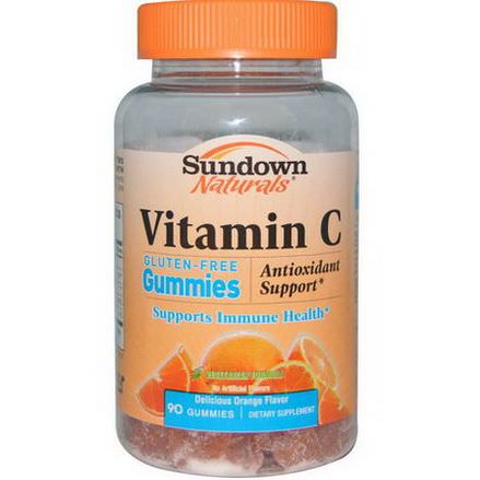 Rexall Sundown Naturals, Vitamin C Gummies, Gluten-Free, Orange Flavor, 90 Gummies