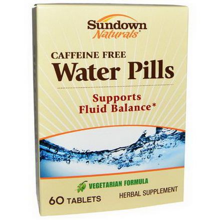Rexall Sundown Naturals, Water Pills, Caffeine Free, 60 Tablets