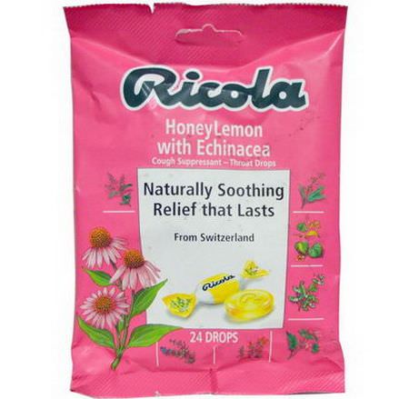 Ricola, Throat Drops, Honey Lemon with Echinacea, 24 Drops