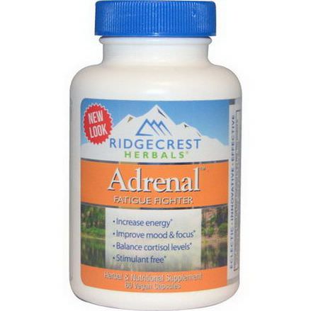 Ridge Crest Herbals, Adrenal, Fatigue Fighter, 60 Vegan Caps