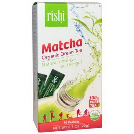 Rishi Tea, Organic Green Tea, Matcha, 10 Packets 20g