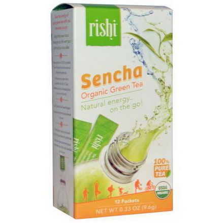 Rishi Tea, Organic Green Tea, Sencha, 12 Packets 9.6g