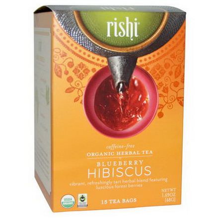 Rishi Tea, Organic Herbal Tea, Blueberry Hibiscus, 15 Tea Bags 48g
