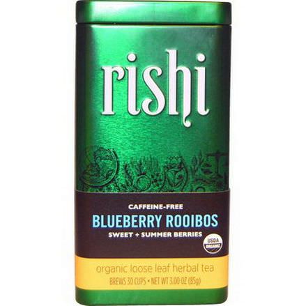 Rishi Tea, Organic Loose Leaf Herbal Tea, Blueberry Rooibos, Caffeine-Free 85g