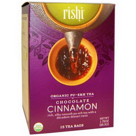 Rishi Tea, Organic Pu-erh Tea, Chocolate Cinnamon, 15 Tea Bags 49.5g