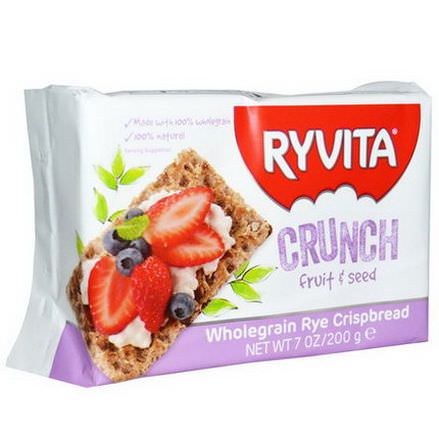 Ryvita, Wholegrain Rye Crispbread, Crunch Fruit&Seed 200g