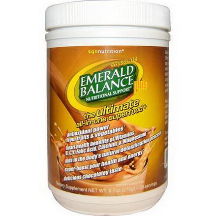 SGN Nutrition, Emerald Balance Nutritional Support Plus, Chocolate 276g