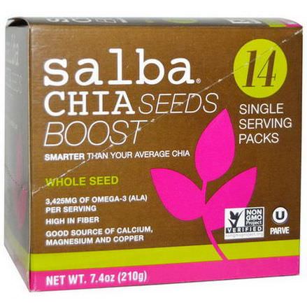 Salba Smart Natural Products, Chia Seeds Boost, Whole Seed, 14 Packs, 15g Each