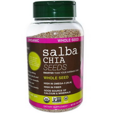 Salba Smart Natural Products, Organic Chia Seeds, Whole Seed 454g