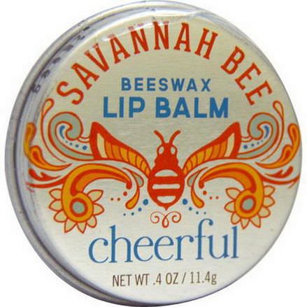 Savannah Bee Company Inc, Beeswax Lip Balm, Cheerful, Mango Citrus 11.4g