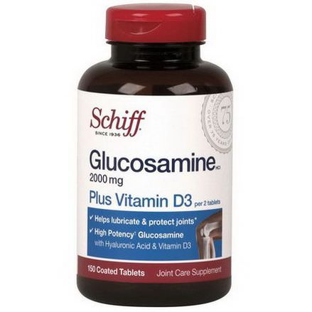 Schiff, Glucosamine, Plus Vitamin D3, 2000mg, 150 Coated Tablets