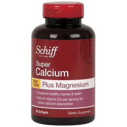 Schiff, Super Calcium, Plus Magnesium, 90 Softgels