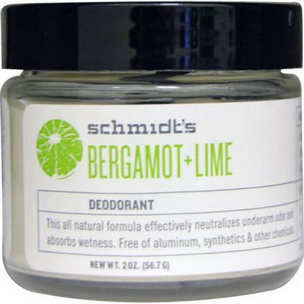 Schmidt's Deodorant, Bregamot Lime 56.7g