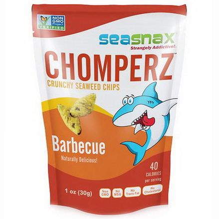 SeaSnax, Chomperz, Crunchy Seaweed Chips, Barbecue 30g