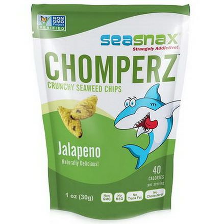 SeaSnax, Chomperz, Crunchy Seaweed Chips, Jalapeno 30g
