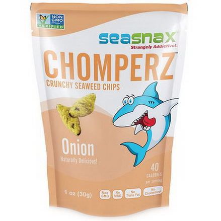 SeaSnax, Chomperz, Crunchy Seaweed Chips, Onion 30g