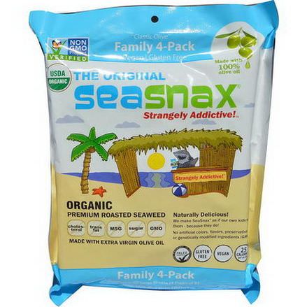 SeaSnax, Organic Premium Roasted Seaweed, The Original, 20 Large Sheets 60g