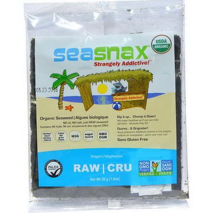 SeaSnax, Organic Raw Seaweed 28g