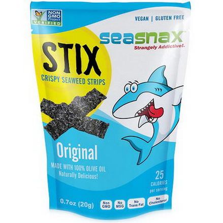 SeaSnax, Stix, Crispy Seaweed Strips, Original 20g