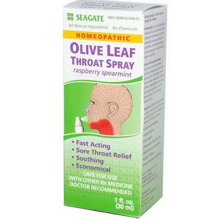 Seagate, Olive Leaf Throat Spray, Raspberry Spearmint 30ml