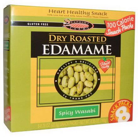 Seapoint Farms, Dry Roasted Edamame, Spicy Wasabi, 8 Snack Packs 22.5g Each