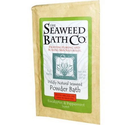 Seaweed Bath Co. Powder Bath with Argan Oil and Kukui Oil, Eucalyptus&Peppermint Scent 57g